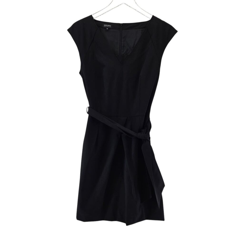 Escada Sport Black Midi Dress Sze Medium 38 Sheath Sleeveless‎ Coctail Party
